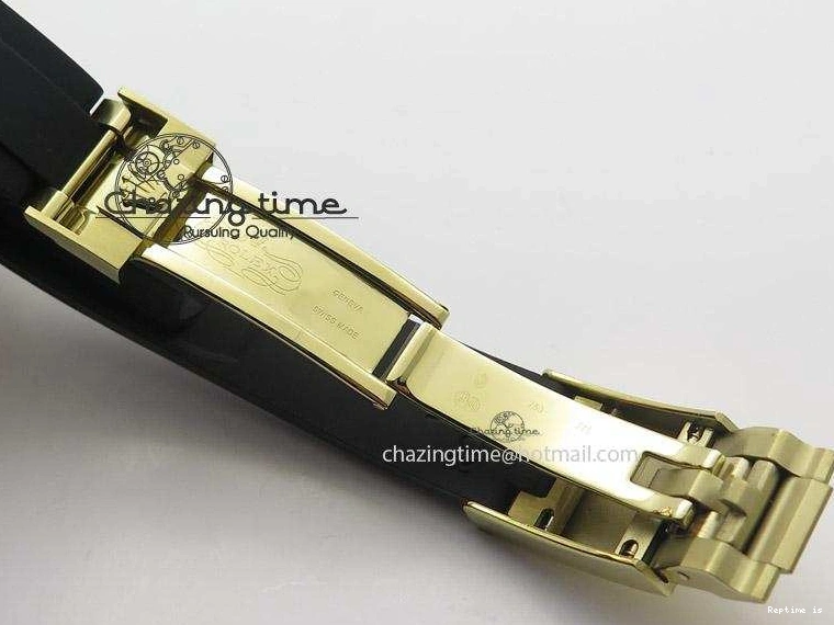 0105 Stylish Daytona YG BP Maker Gold Dial Sticks Markers On Rubber Strap A7750@ 4012